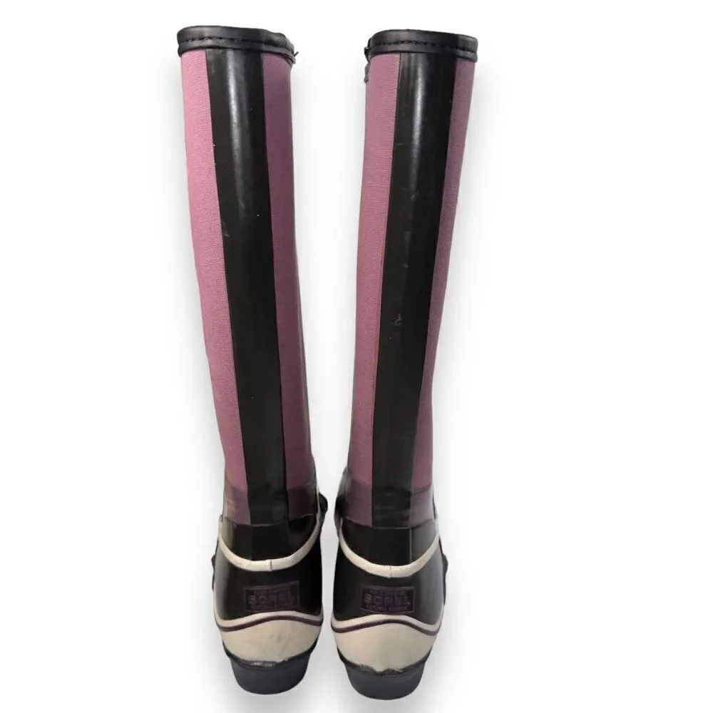 Sorel Sorellington Tall Slip-on Rain Boots Purple / Black‎ NL1620-518 Women's 8